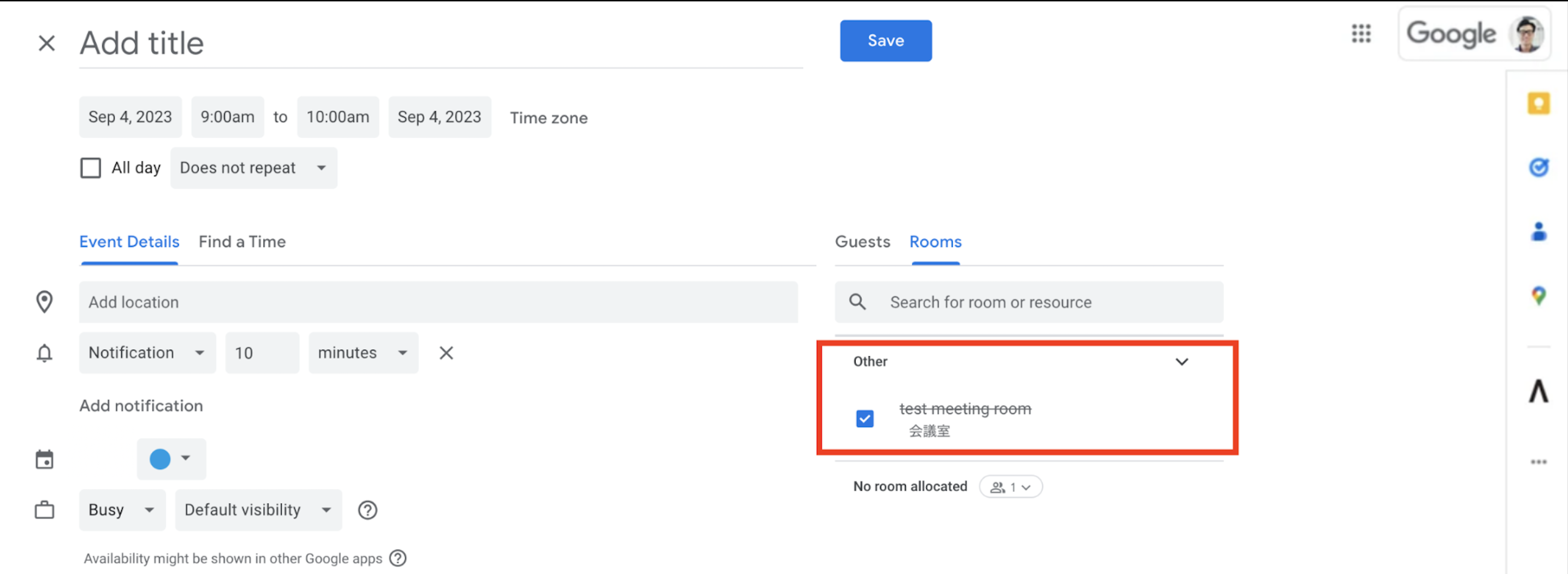 Create Meeting Room for Appointments on Google2.png