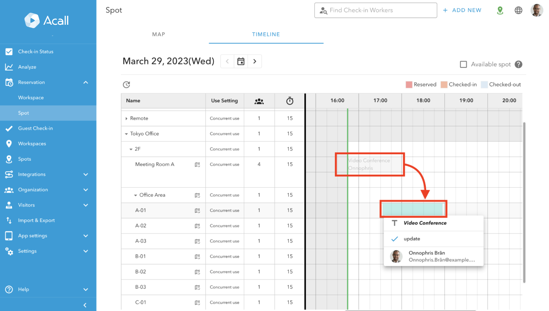 Timeline Spot Reservation on Acall8.png